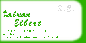 kalman elbert business card